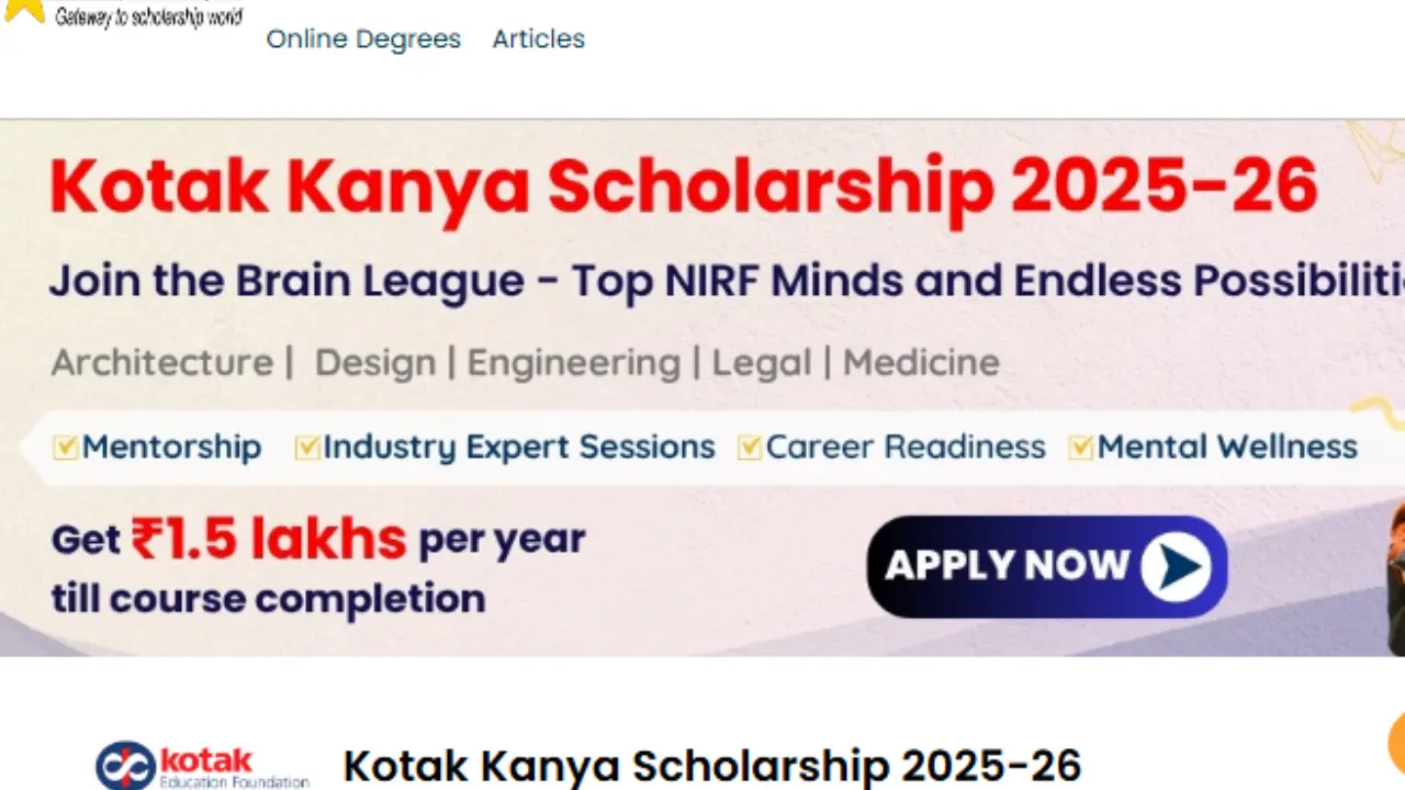 Kotak Kanya Scholarship 2025-26