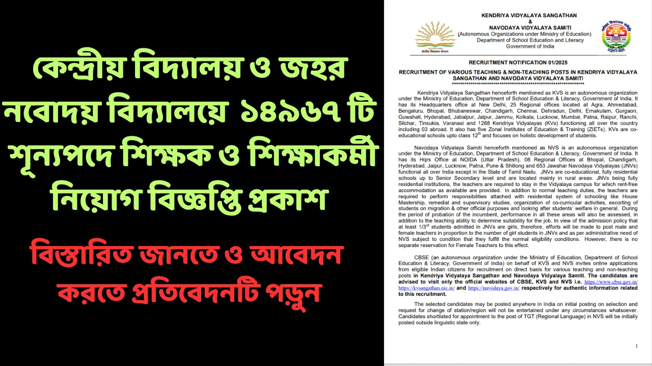 KVS NVS Recruitment 2025